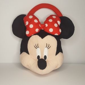 Disney Minnie Mouse Plush Head Purse Handbag Ruz